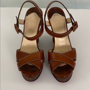 Brown Christian Louboutin Platform Sandals 36.5/6
